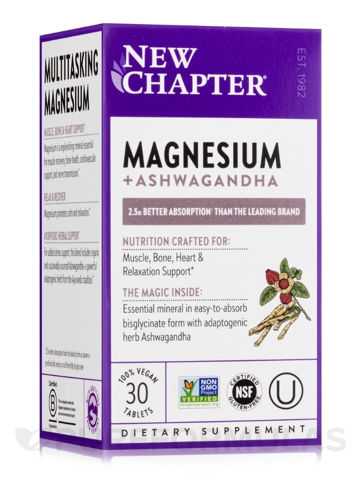 Magnesium + Ashwagandha - 30 Vegan Tablets