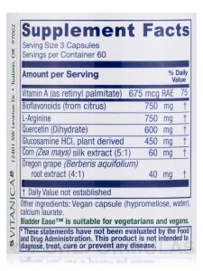 Bladder Ease (Professional Formula) - 180 Vegetarian Capsules - Alternate View 3