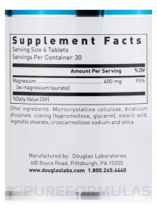 Magnesium Taurate 400 mg - 120 Tablets - Alternate View 3