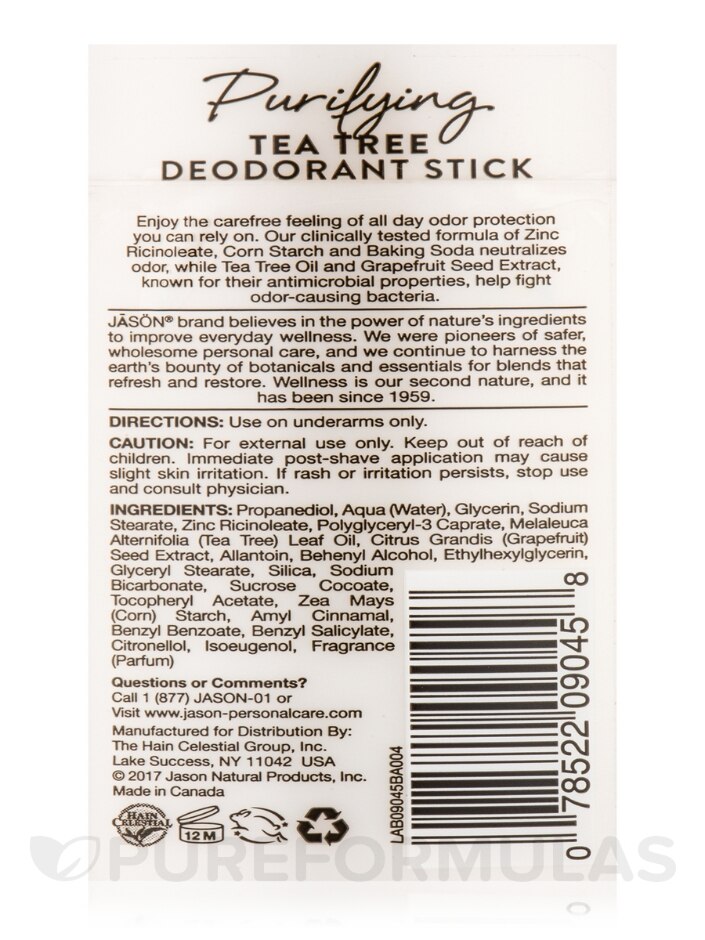 Purifying Tea Tree Deodorant Stick - 2.5 oz (71 Grams) - Alternate View 2