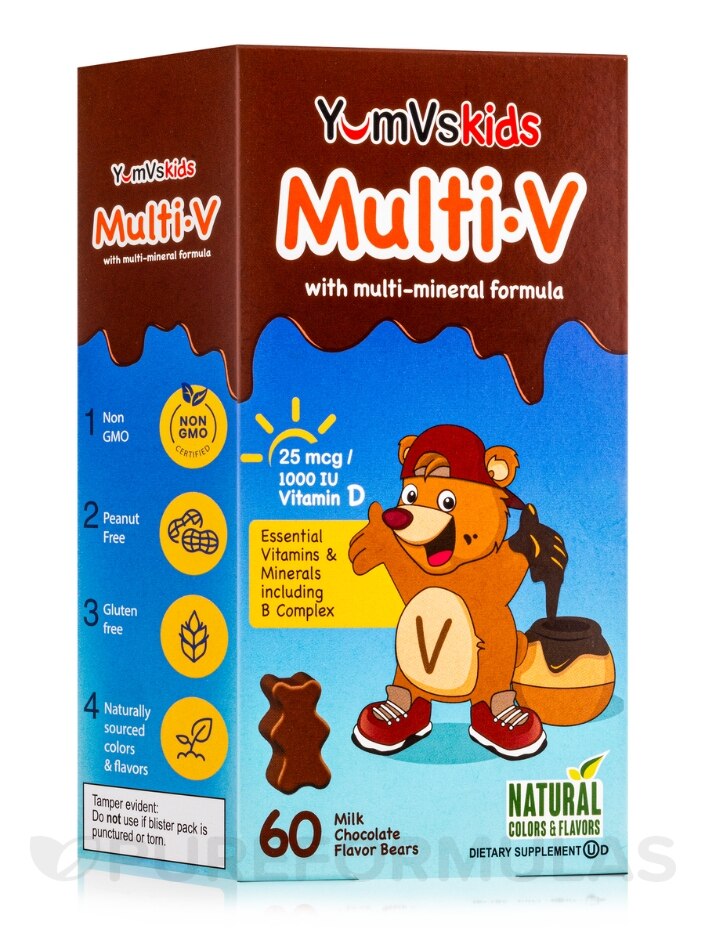 YumV's™ Multi-V with Multi-Mineral Formula, Milk Chocolate Flavor - 60 Bears