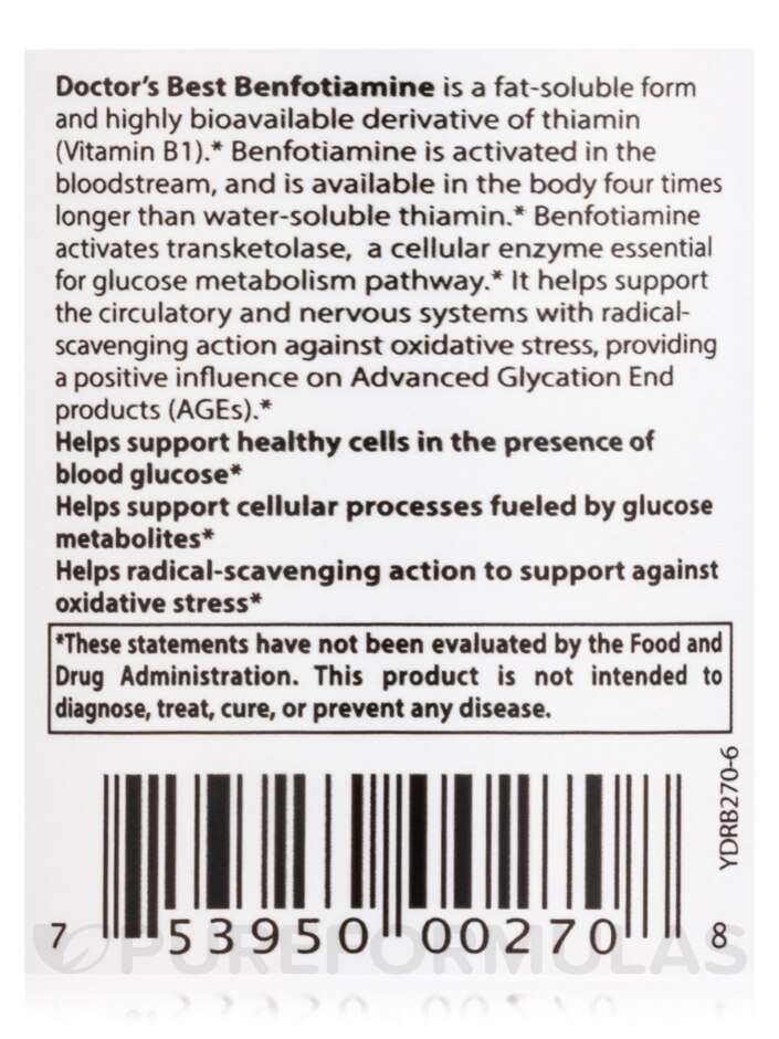 Benfotiamine 300 mg with BenfoPure™ - 60 Veggie Capsules - Alternate View 4
