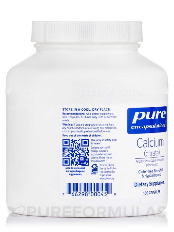 Calcium (citrate) - 180 Capsules - Alternate View 3